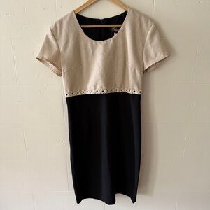 Vintage Black and Cream Empire Waist Dress